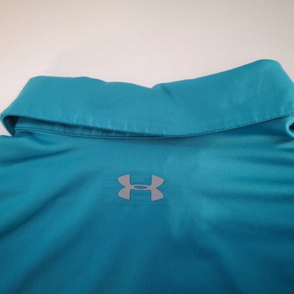 Under Armour Men's Loose Fit Size Large Blue & Black Short Sleeve Polo Shirt - Picture 5 of 14